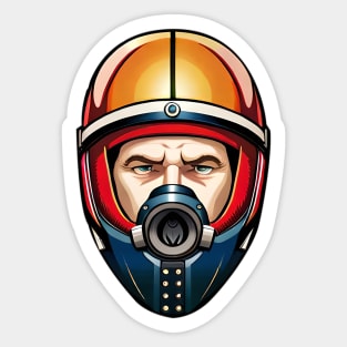 Retro Helmet Rider AI Gas Mask Sticker